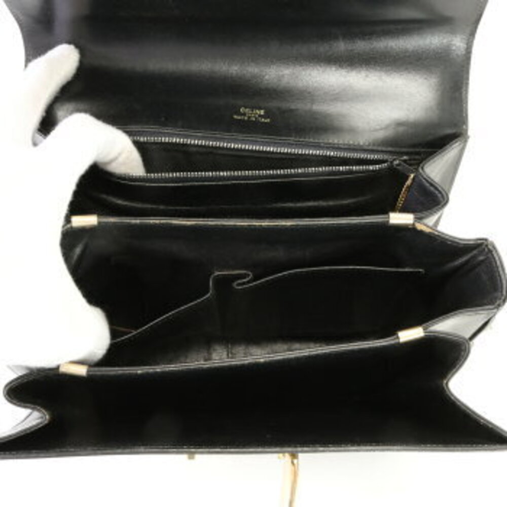 Celine Tote Bag Carriage Leather Shoulder Horse Black EFE - Picture 14 of 14